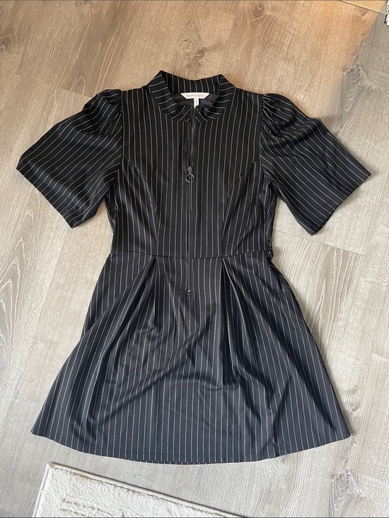 BCBGeneration Dresses & Skirts - BCBGeneration Black Pinstripe Mini Dress with Ring-Zip